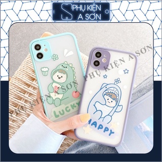 Ốp iphone - Ốp lưng viền nhám Lucky và Happy 6s/6plus/6splus/7/8/7plus/8plus/x/xs/xsmax/11/12promax