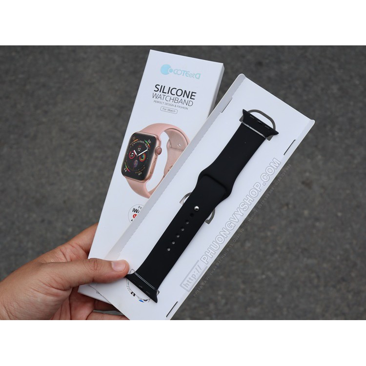 Dây đeo Apple Watch series 1/2/3/4/5 silicone chính hãng COTEetCI Tặng PPF dán màn hình