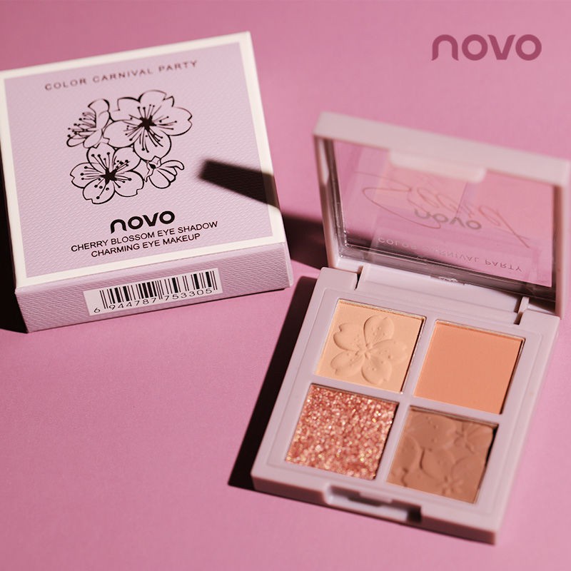 🔥New product discount🔥♟▣Bảng phấn mắt NOVO bốn màu net nổi tiếng cùng phong cách sinh viên giá cả phải chăng đất