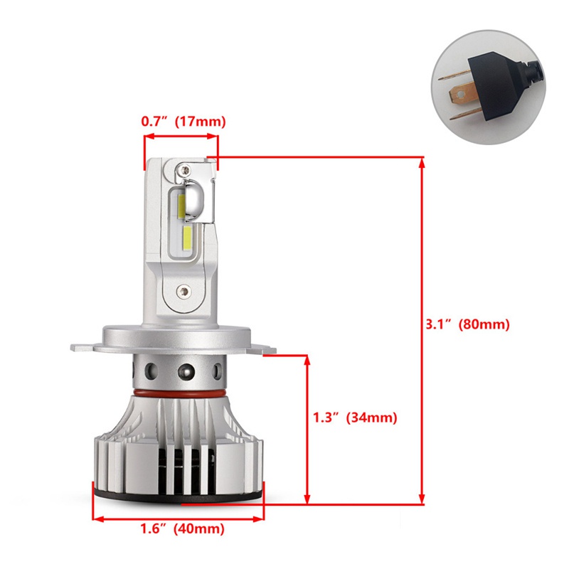 Đèn Pha Led Tự Động F2 72w 12000lm 6500k (H4)