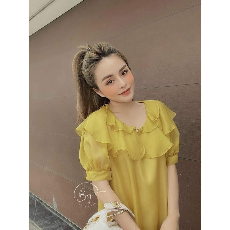 váy tơ óng 2 lớp cổ bèo | BigBuy360 - bigbuy360.vn