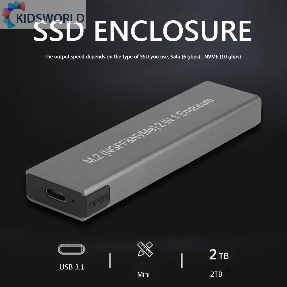 Vỏ Ổ Cứng Ngoài Ssd M.2 Nvme Pcie Sata M / B Usb Type C Ốp | BigBuy360 - bigbuy360.vn
