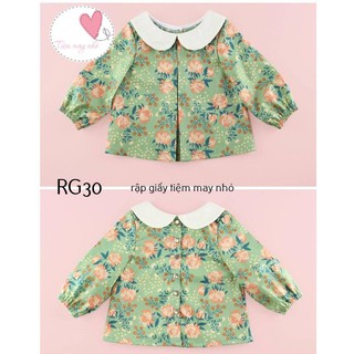 RG30_Rập giấy may áo cổ sen bé gái