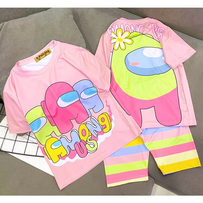 Đồ bộ bé gái ❤️ bộ ngố lửng bé gái size đại 25-45kg thun lạnh 3D cotton Jennie kids J472