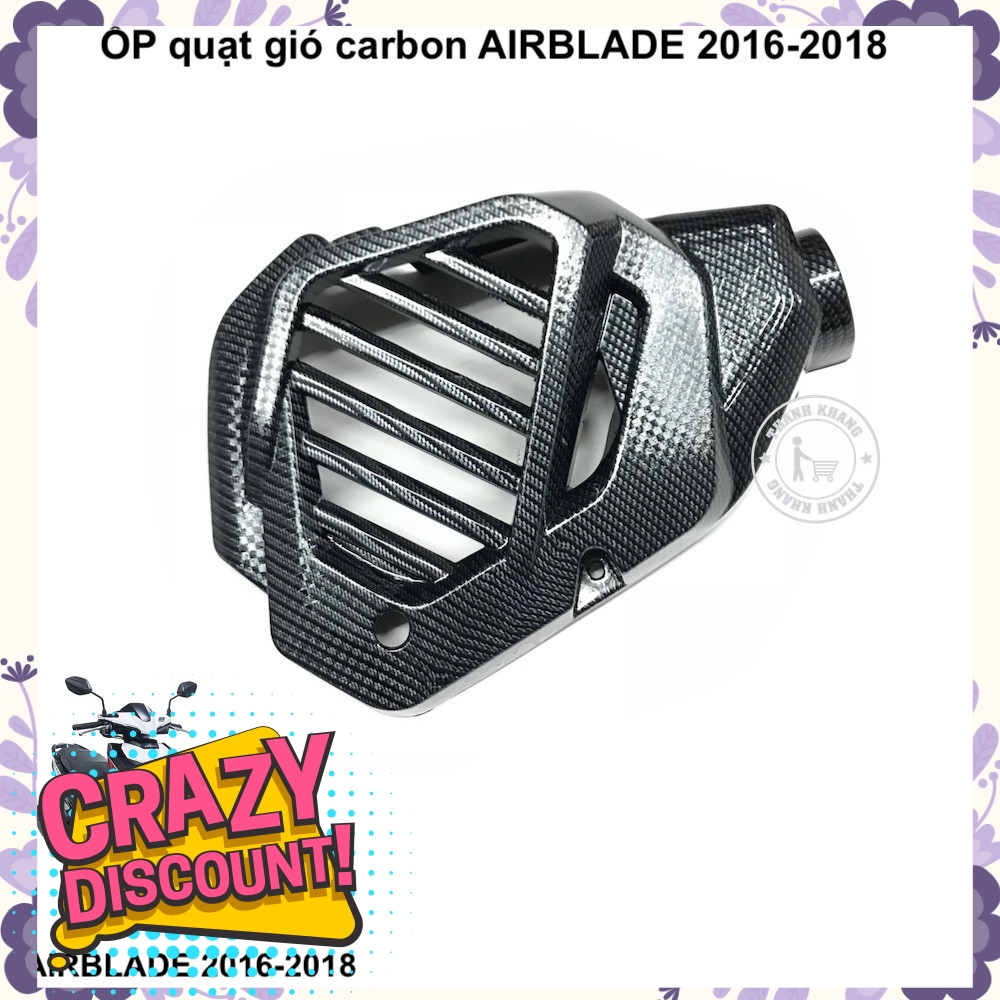 Ốp quạt gió carbon AIRBLADE 2016-2018 nhưa xi đặt biệt thanh khang 006001211