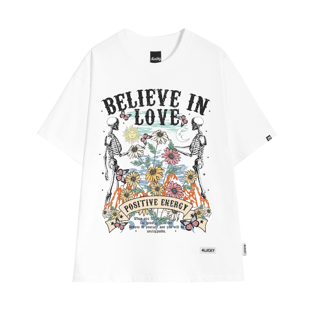 Áo phông rộng nam nữ SKULL 4lucky 6038 - tay lỡ form rộng oversize streetwear