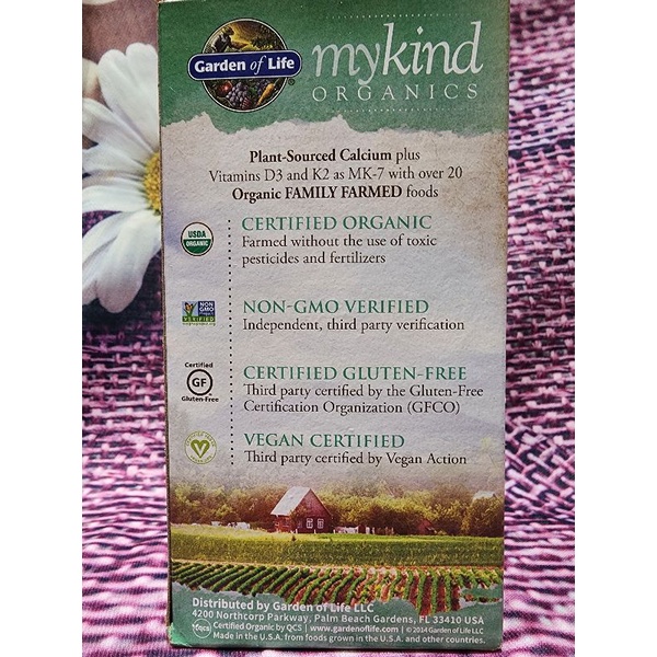 Canxi thực vật hữu cơ Mykind Organics Garden of Life