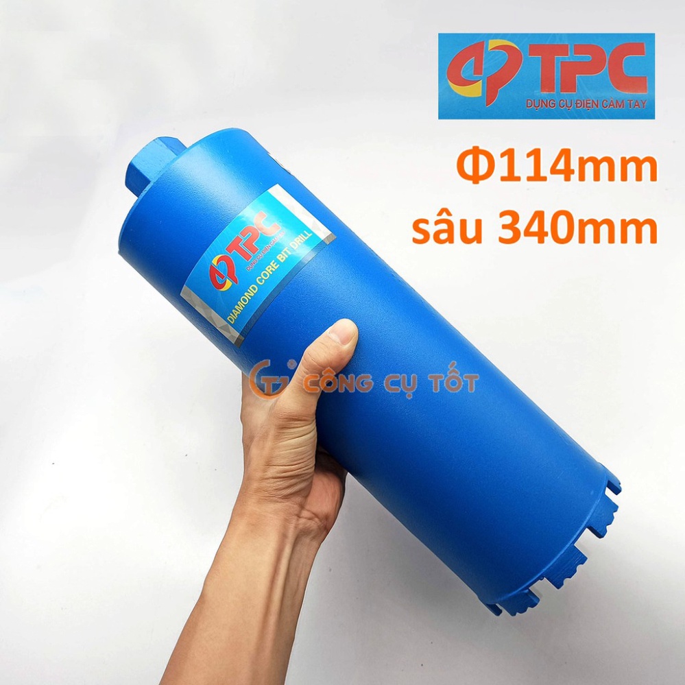 Mũi khoét tường ướt kim cương mạ điện Ø114 x 370mm