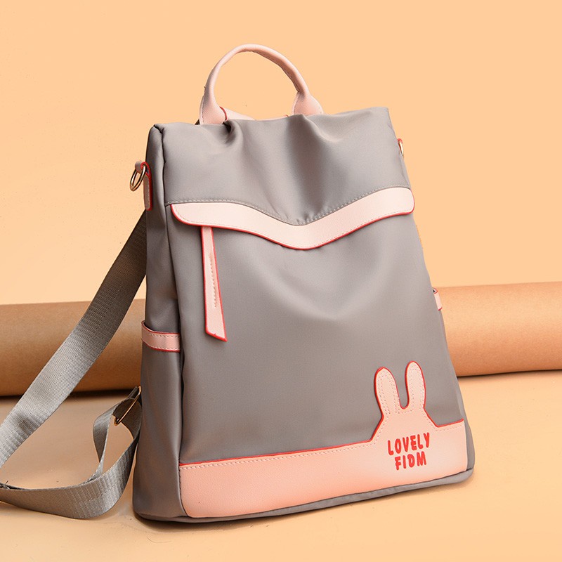 Ba Lô Vải Tổng Hợp Hai Ngăn Chống Trộm Phong Cách Thời Trang Mới Đơn Giản Cho Nữ