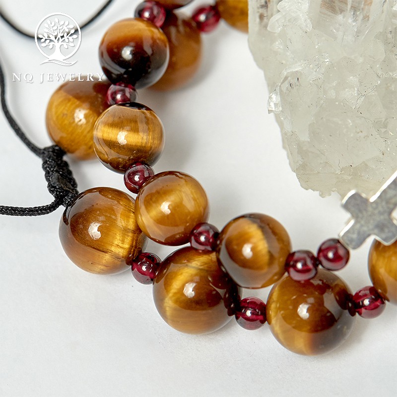 Cặp Vòng Mân Côi - Chuỗi Mân Côi Mẹ Và Bé MH Vàng Nâu NQ Jewelry Lớn 52mm, Nhỏ 40mm
