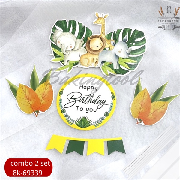 TRANG TRÍ BÁNH SET QUE CẮM CHỦ ĐỀ RỪNG CÂY