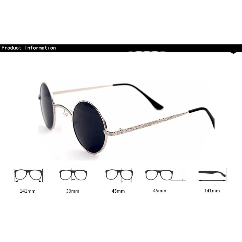 Kính mát SAMJUNE gọng tròn nhỏ phong cách cá tính