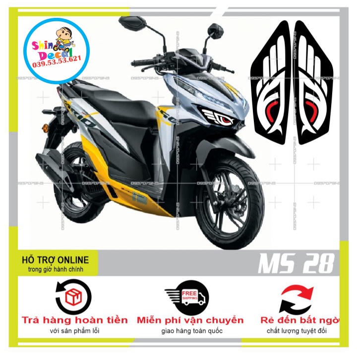 TEM DÁN ĐÈN SƯƠNG MÙ XE VARIO 2020 (DECAL TRONG SUỐT) MS 28 - SHINDECAL2