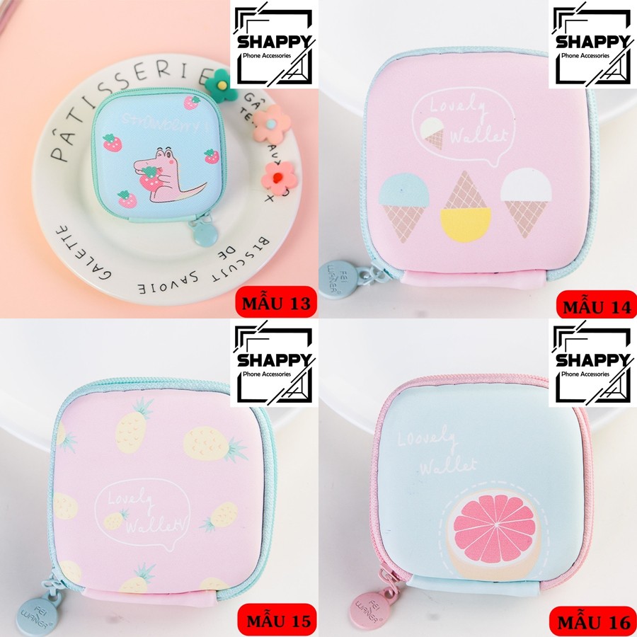 Ví Đựng Mini Vuông Có Khóa Kéo - Đựng Tai Nghe - Cáp Sạc - Chìa Khóa & Phụ Kiện Mini Các Loại [Shappy Shop] | BigBuy360 - bigbuy360.vn