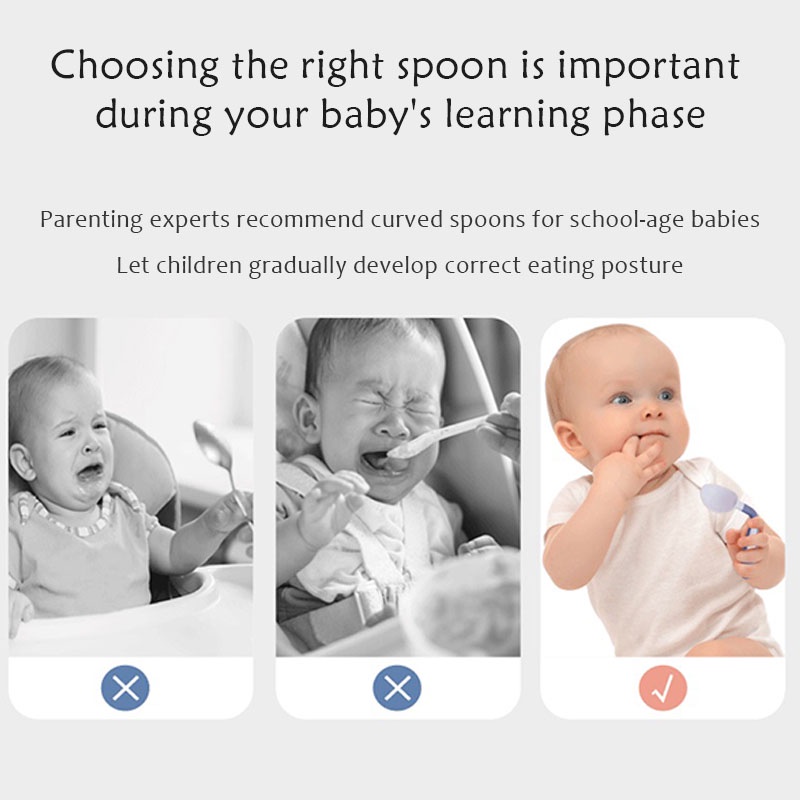 Bộ Muỗng Nĩa Tập Ăn Cho Bé Bằng Silicone