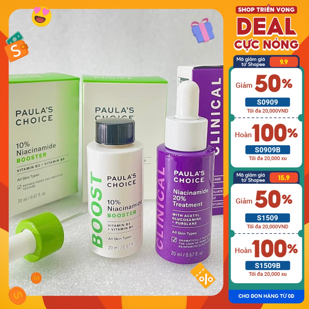 Tinh chất THU NHỎ LỖ CHÂN LÔNG - 𝗖𝗟𝗜𝗡𝗜𝗖𝗔𝗟 𝗡𝗜𝗔𝗖𝗜𝗡𝗔𝗠𝗜𝗗𝗘 10% và 𝟮𝟬%