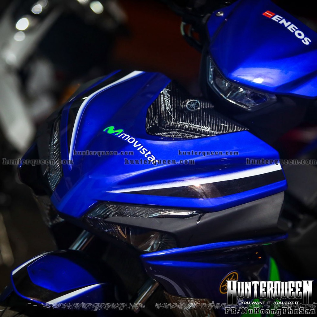 Tem rời in UV cao cấp, Movistar 3D. Dán xe Exciter 155 màu xanh GP. Kích thước chuẩn, không bay màu, độ dính cao