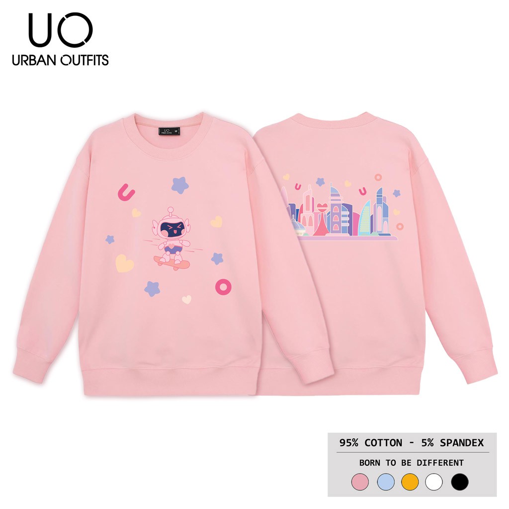 Áo Sweater Form Rộng Nữ Nam URBAN OUTFITS In BOT Trượt Ván SWO29 Thun Cotton Nỉ 4 Chiều Local Brand