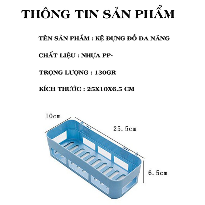 Kệ nhựa treo tường nhà bếp nhà tắm bằng nhựa cứng kệ để đồ đa năng có miếng dán tiện lợi chịu lực