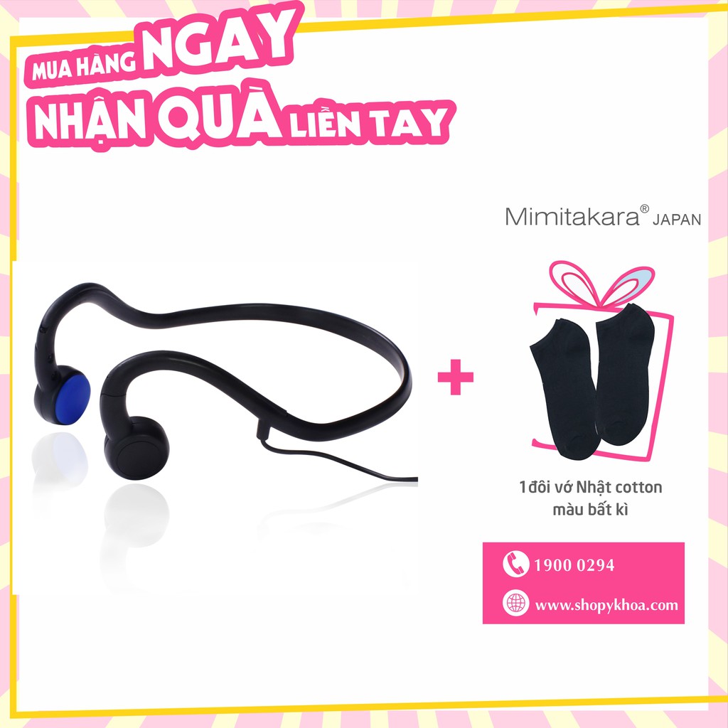 Máy trợ thính 2 tai nghe, bluetooth, pin sạc, dẫn truyền qua xương Mimitakara (JAPAN) UP-6E44