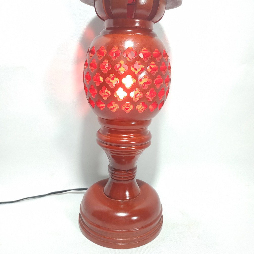 BỘ ĐÈN THỜ PHONG THỦY GỖ HƯƠNG CHUẨN 100% CAO 36CM | BigBuy360 - bigbuy360.vn