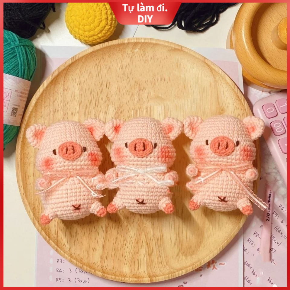 Vòng chìa khóa tự làm, mặt dây chuyền đan len tự chế, vòng chìa khóa