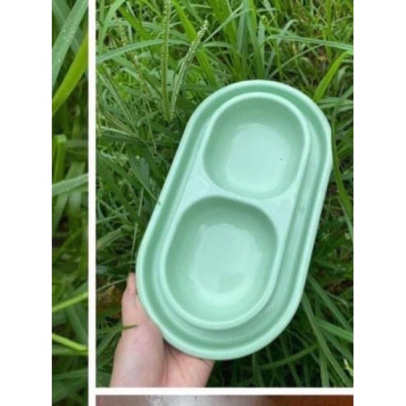 Bát đôi chống kiến hình bầu dục cho thú cưng