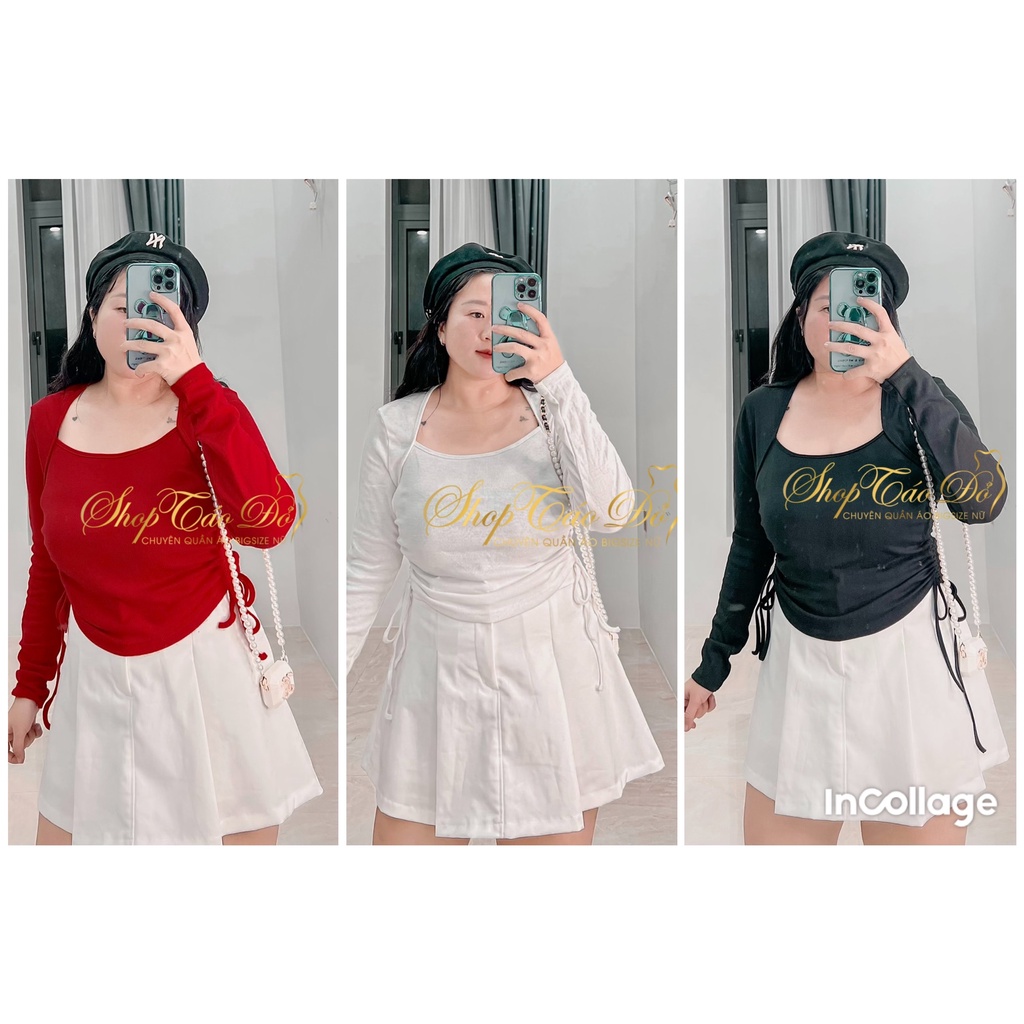 (TÁO ĐỎ BIGSIZE 55-90KG) A252 ÁO RÚT CỔ KIỂU DÀI TAY ÔM NGỰC TÔN DÁNG SIÊU XINH A252 ( ảnh thật shop chụp 100% )