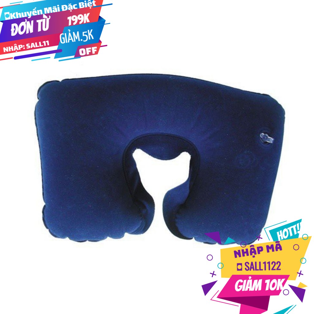 Gối Hơi Chữ U Du Lịch Màu Xanh Dương