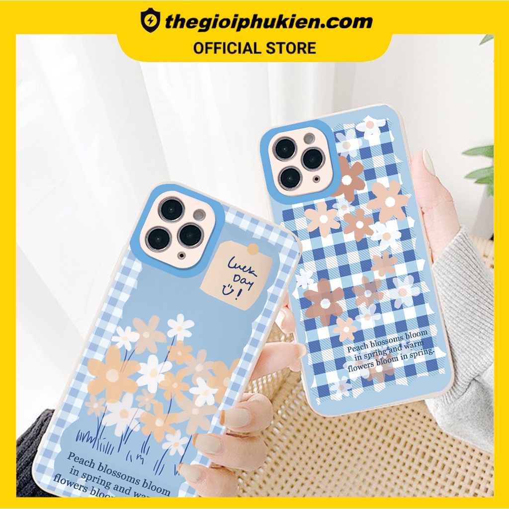 Ốp iphone - Ốp lưng iphone cạnh vuông viền camera Blue Garden dành cho ip 6 đến 14promax - G03