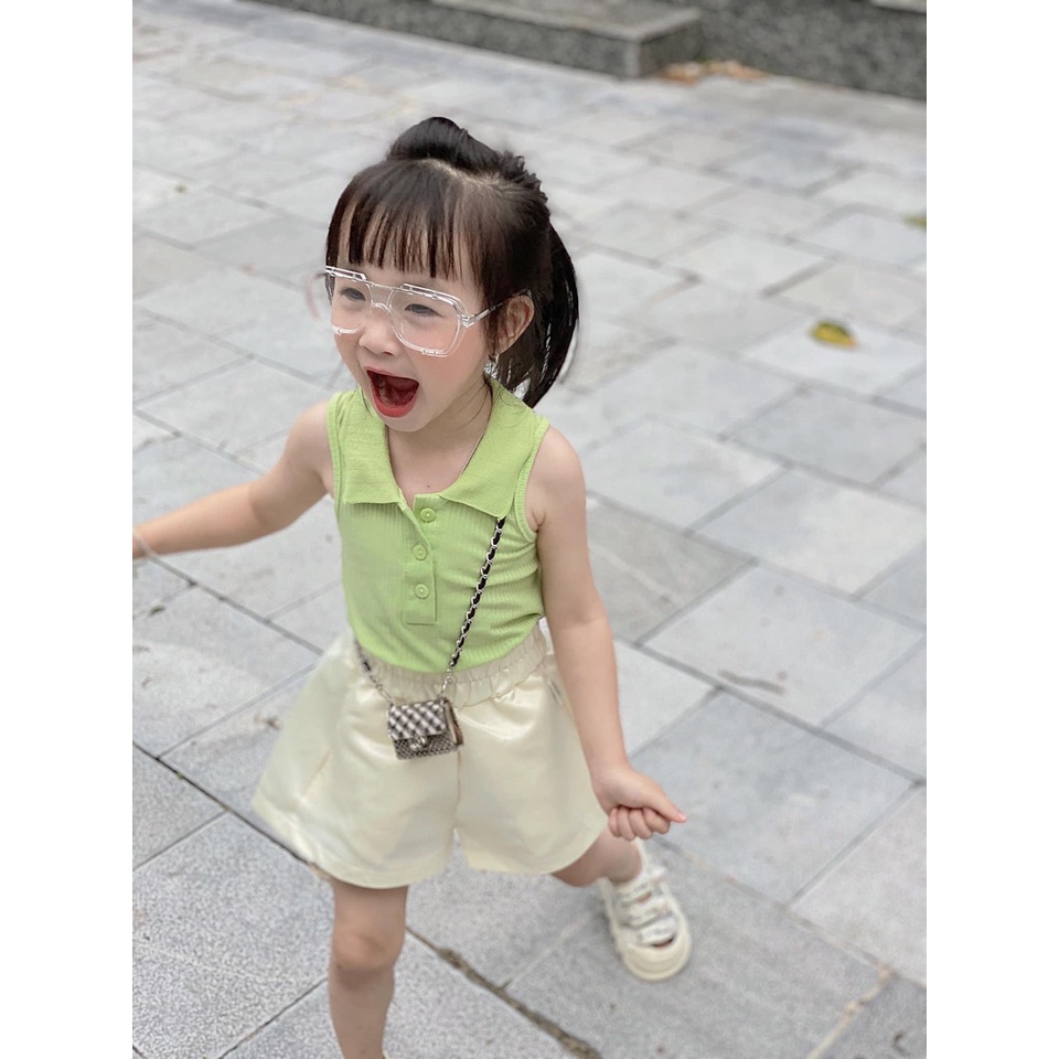 Set bộ áo len tăm kèm quần phồng cho bé