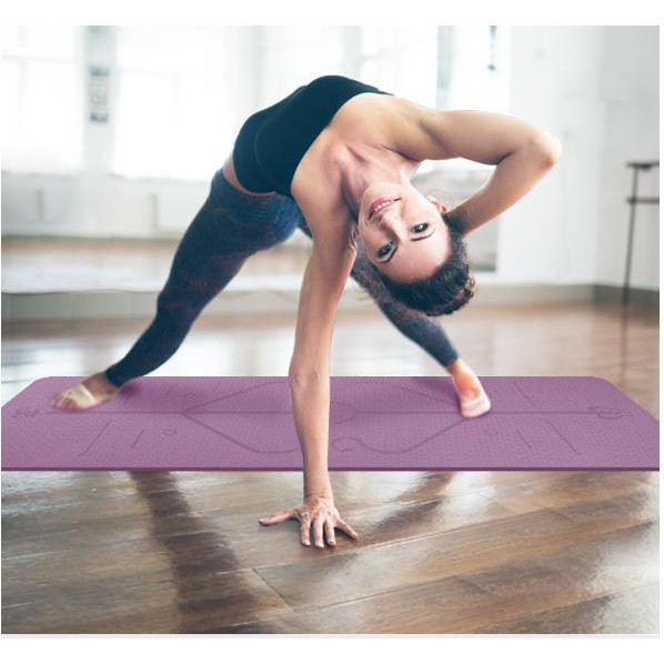 Thảm Yoga 6mm Định Tuyến 1 Lớp - Hoa Văn Đẹp