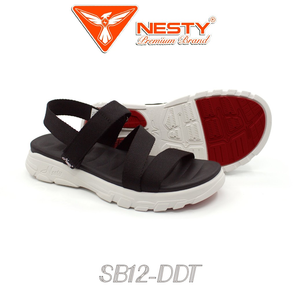 sandan Nam Nữ đen trắng- Giày Sandal NESTY SB12 DDT - Giày dép quai hậu ngang học sinh đi học xinh đẹp Xume Đà Nẵng