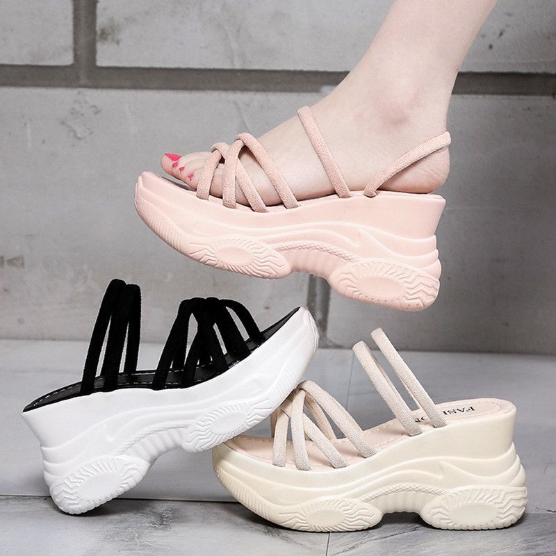 Giày đế bằng, đế xuồng, sandal quai chéo cao 10 phân