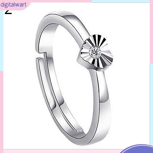 Nhẫn đôi mạ bạc khắc chữ Forever Love đính đá Zircon