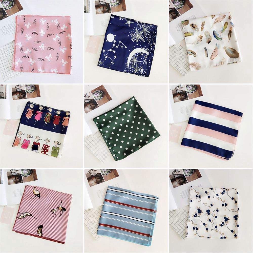 Khăn vuông quàng cổ đa năng phối nhiều họa tiết thanh lịch dành cho nữ