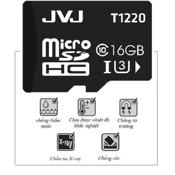 Thẻ nhớ JVJ 8GB/16GB/32GB/64GB U3 Class 10 Tốc độ cao 95Mb/s - 140Mb/s, Chuyên Dùng Cho Camera, Điện Thoại,  BH 2 năm