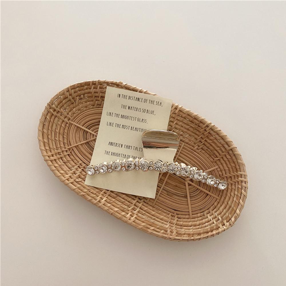 AROMA Kẹp Tóc Càng Cua Kim Loại Đính Đá Ngọc Trai Thời Trang Hàn Quốc