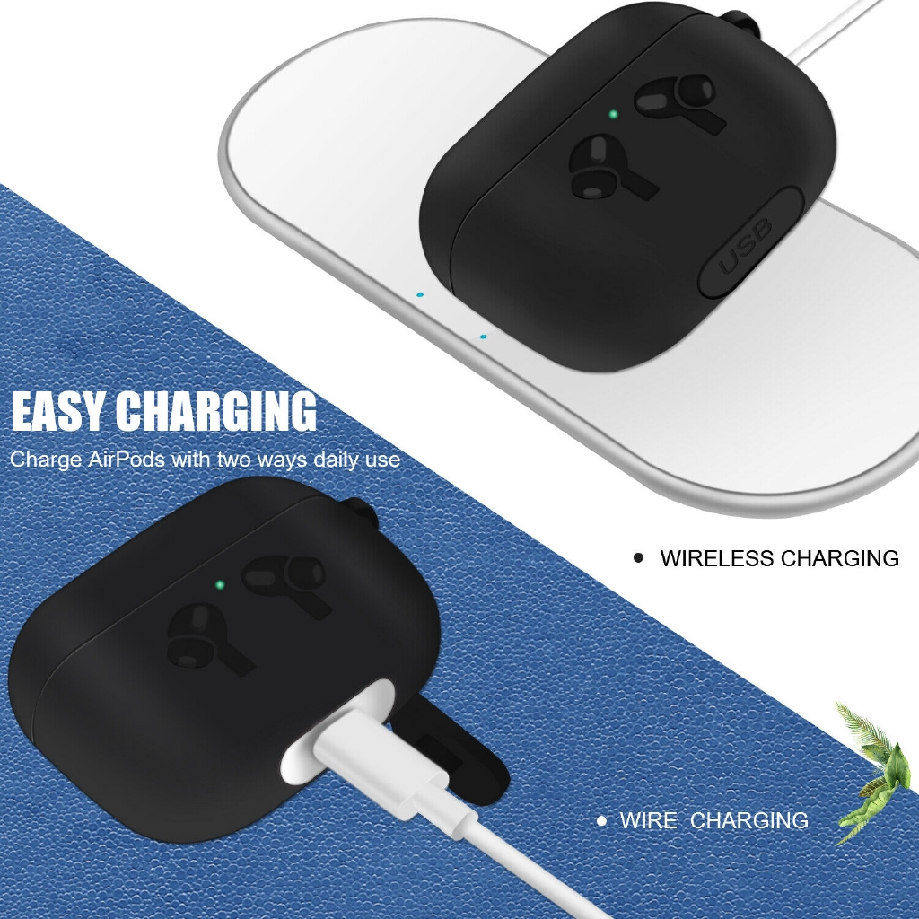 Vỏ silicone màu trơn đơn giản dễ thương bọc bảo vệ hộp sạc tai nghe