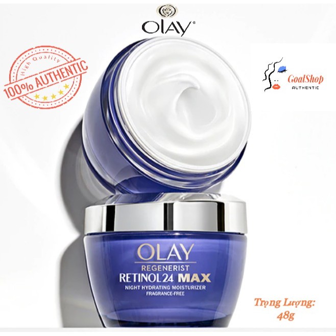 Kem Dưỡng Ẩm Chống Lão Hóa Ban Đêm Olay Retinol 24 Max Night Hydrating Moisturizer Fragrance Free 48g