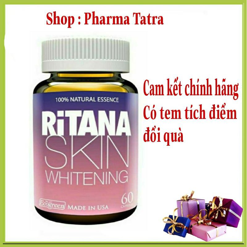 Viên uống trắng da RITANA 60 viên🔥tích điểm tặng 1 lọ 15v🔥Trắng Da - Mờ Nám - Chống nắng