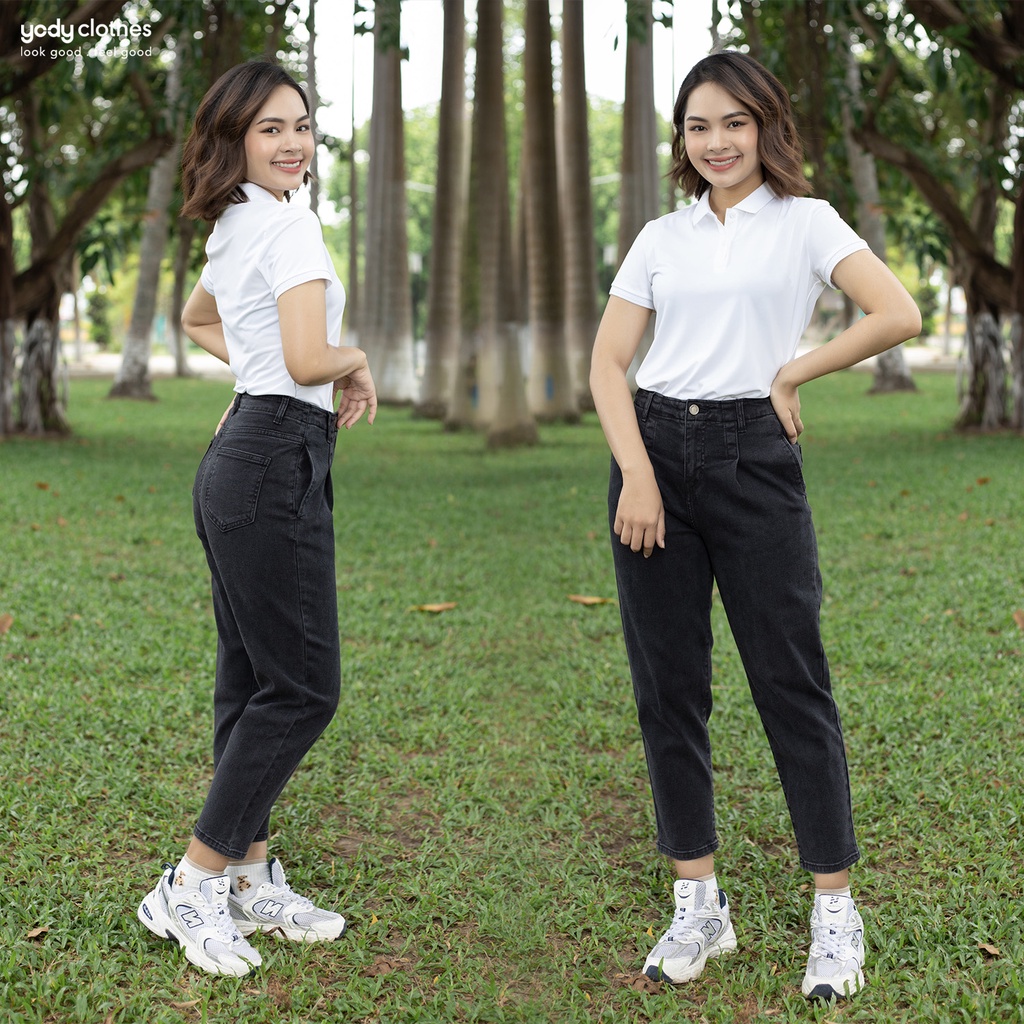 Quần jean baggy nữ YODY lưng cao co giãn tốt tôn dáng dáng basic QJN3076