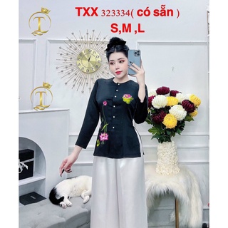 SÉT BỘ BÀ BA THÊU SEN VẢI LỤA MỀM,MỊN