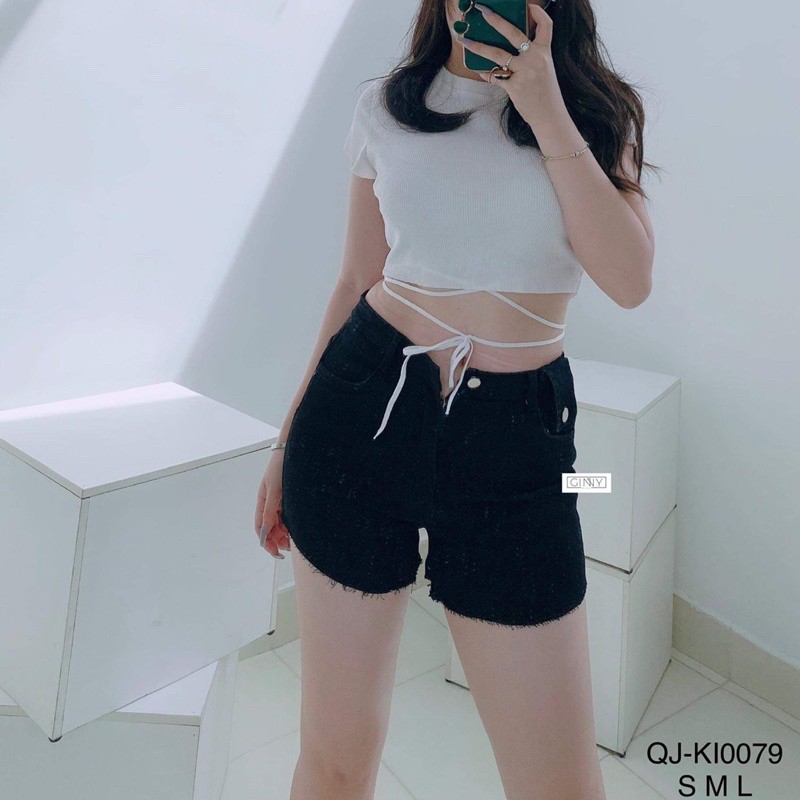 QUẦN SHORT JEAN ĐEN KI-0079|Thời Trang|Phong Cách
