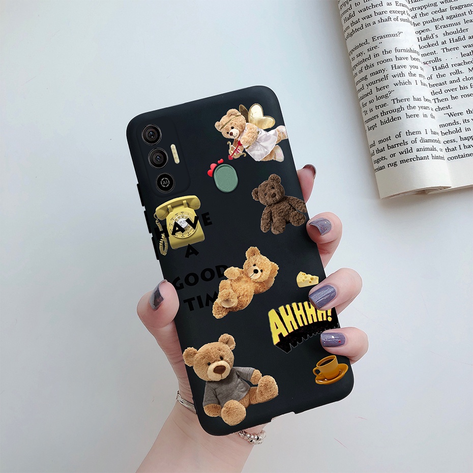 Ốp Điện Thoại Silicone Mềm Dạng Nhám Họa Tiết Nhãn Dán Cho Tecno Spark 7 7T 7 Pro