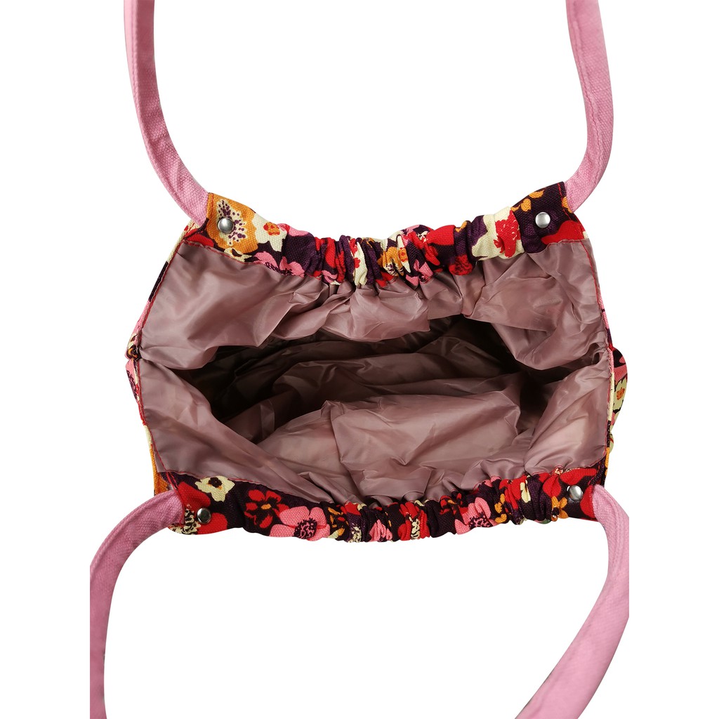 Túi xách tay FUNTRAVEL bằng vải canvas in họa tiết trẻ trung thanh lịch dành cho nữ