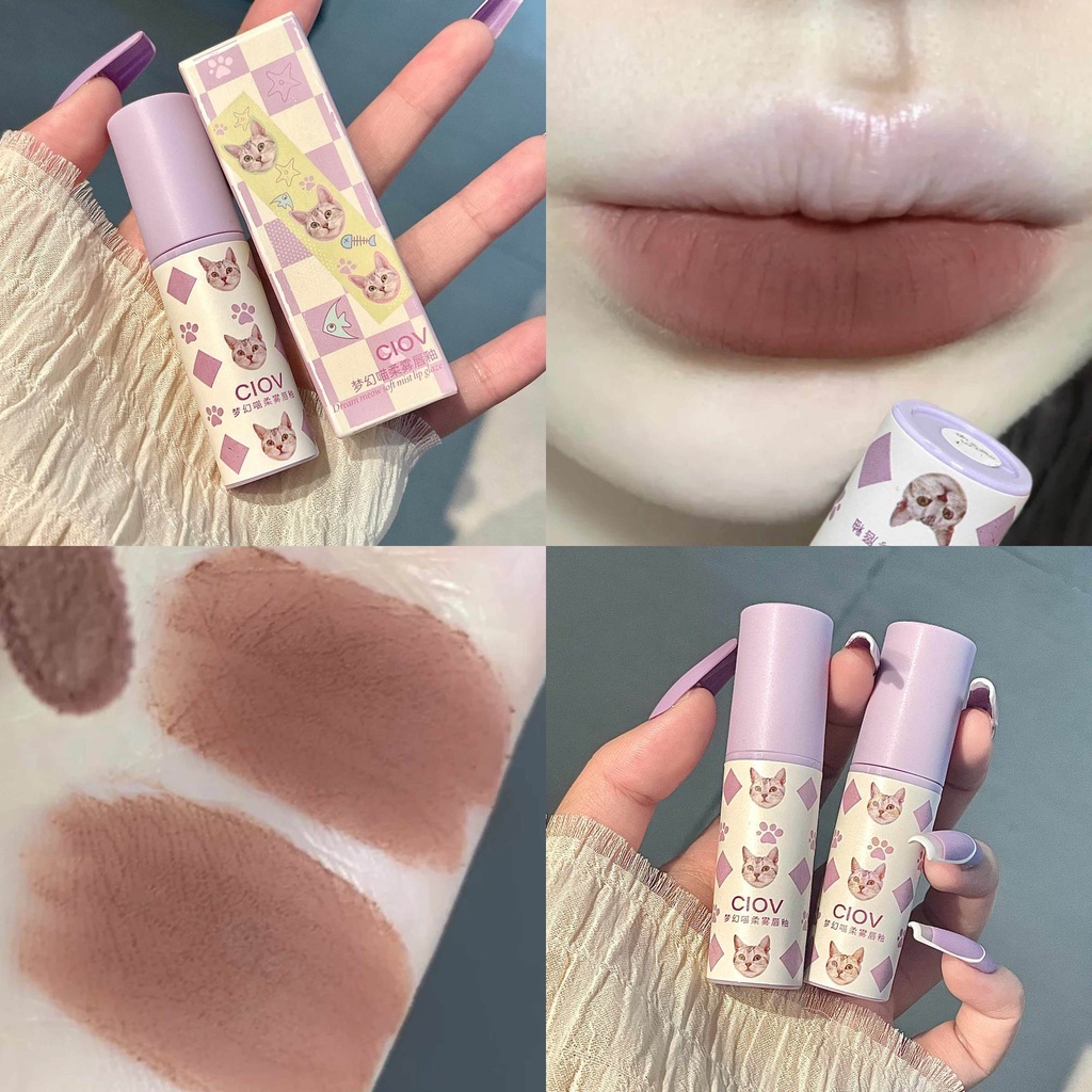 Son Kem Lì Kháng Nước Lâu Trôi Với Thiết Kế Vỏ Hình Mèo Dễ Thương Cov Dreamy