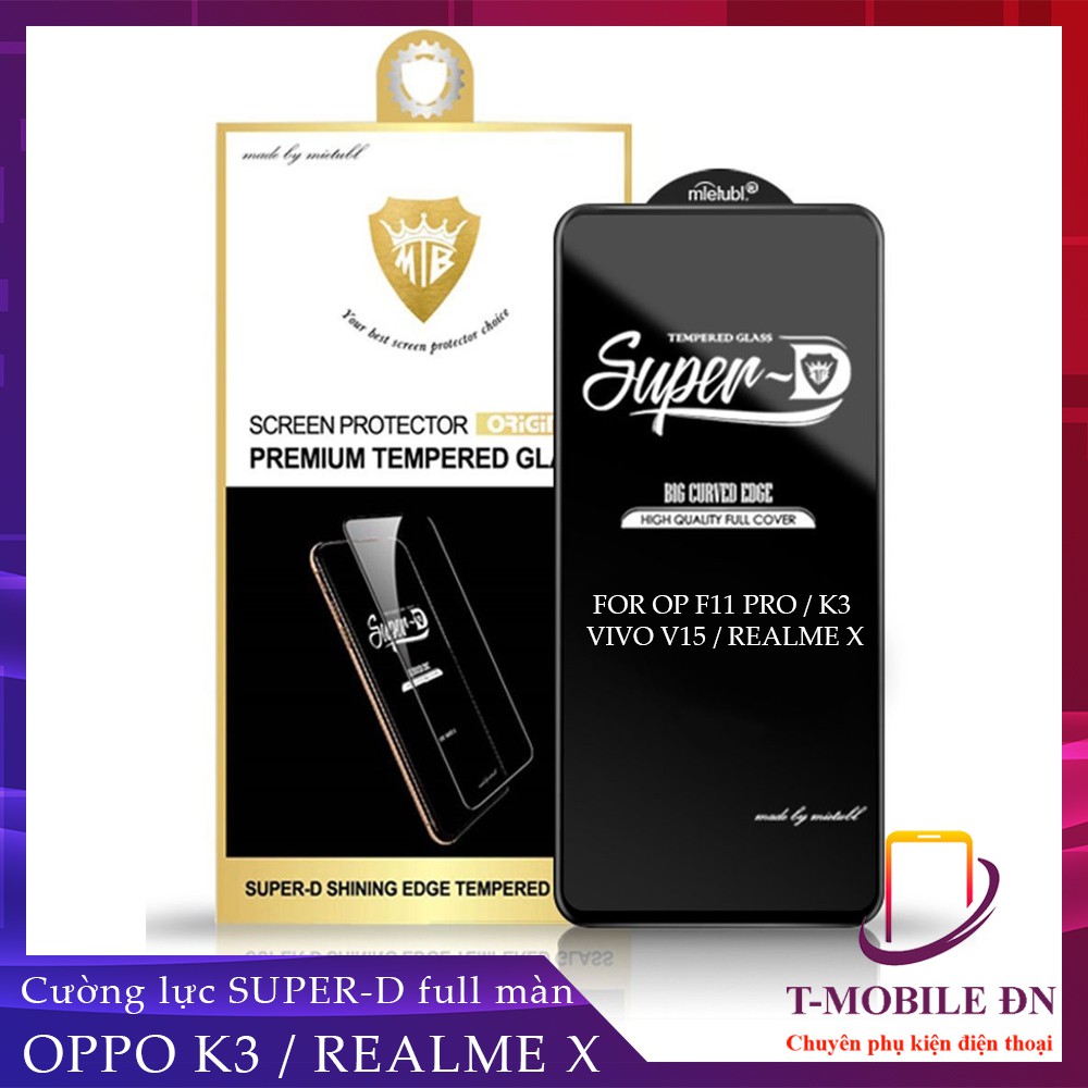 Kính cường lực Realme X X2 X50 X7 XT V15 V25 Q5 Q5i GT 2 2T Neo 3 Narzo 30A 50 50A 50i Prime Pro 5G Super D Full viền