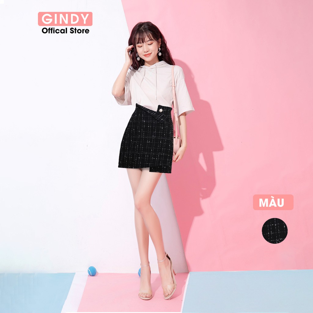 Chân Váy ngắn GINDY cúc lệch thời trang phong cách trẻ trung hàng thiết kế V20004 | BigBuy360 - bigbuy360.vn