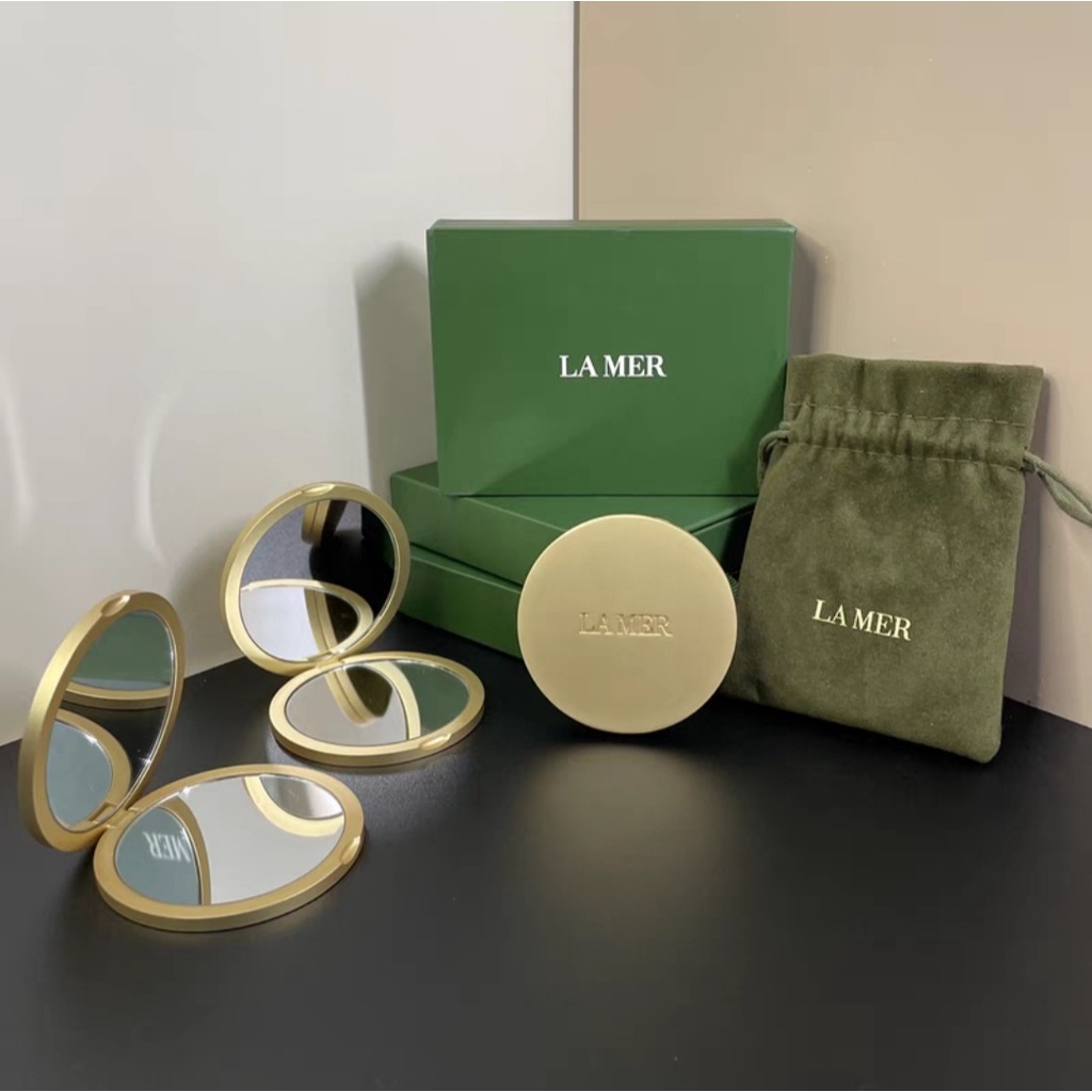 Gương trang điểm cầm tay Lá Mơ kèm túi nhung và hộp